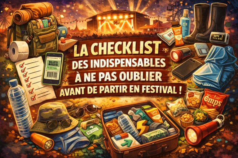 checklist avant de partir en festival