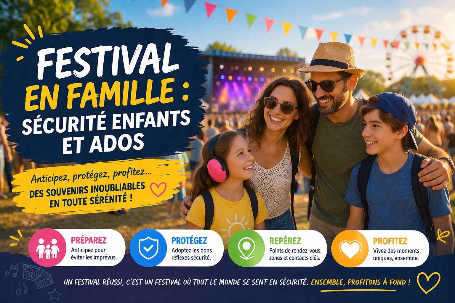 Festival en famille : sécurité enfants et ados