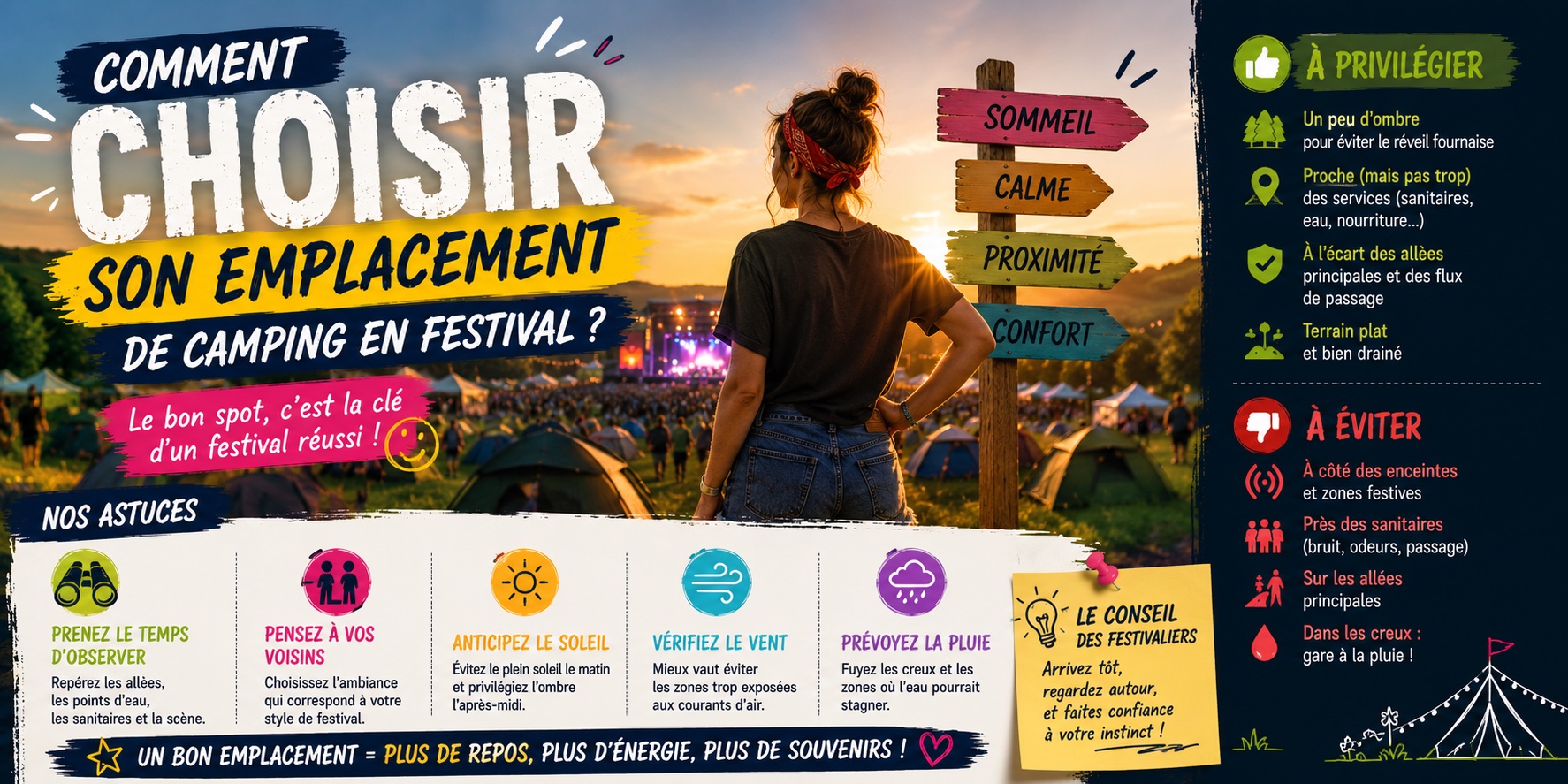 bien choisir son emplacement au camping
