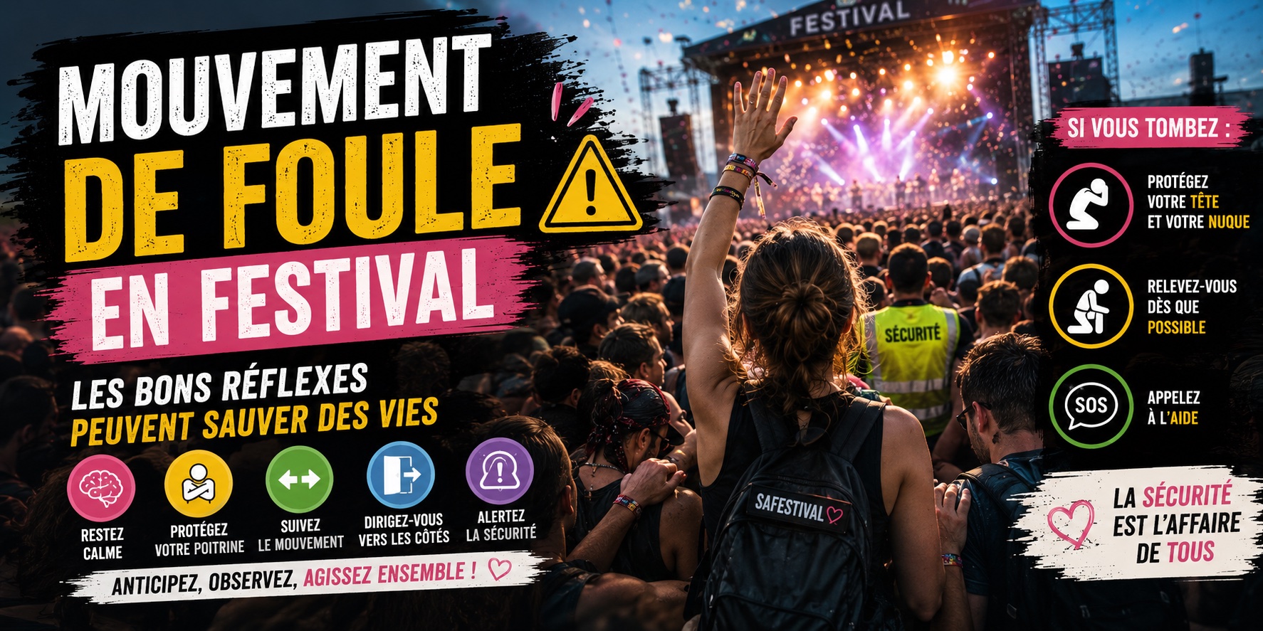 bien réagir aux mouvements de foule en festival