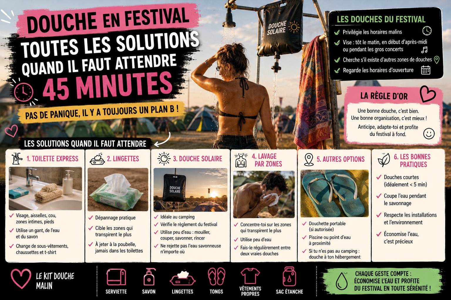 douche festival autres alternatives