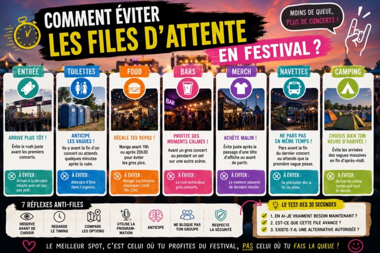 comment éviter les files d'attente en concert et festival