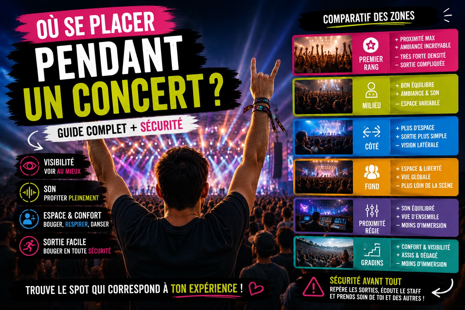 où se placer pendant un concert