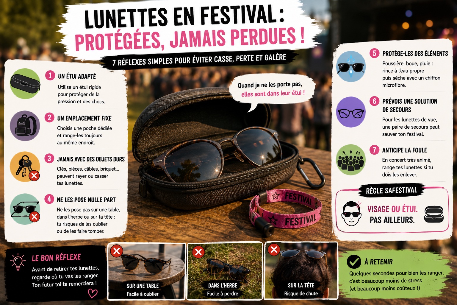 protéger ses lunettes en festival