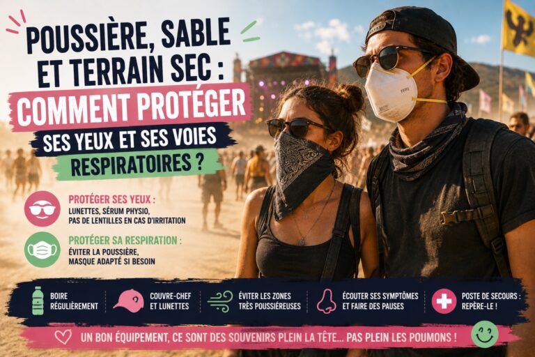protéger ses voies respiratoires de la poussière et du sable en festival