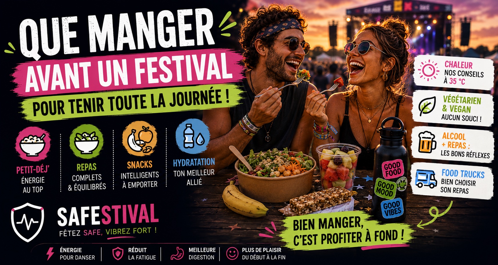 que manger pour tenir toute la journée en festival