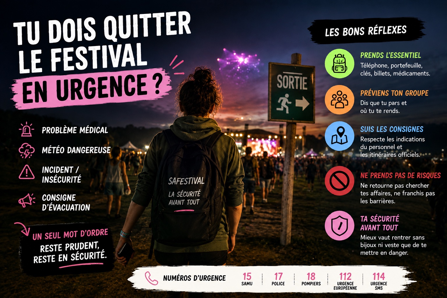 comment quitter un festival en urgence