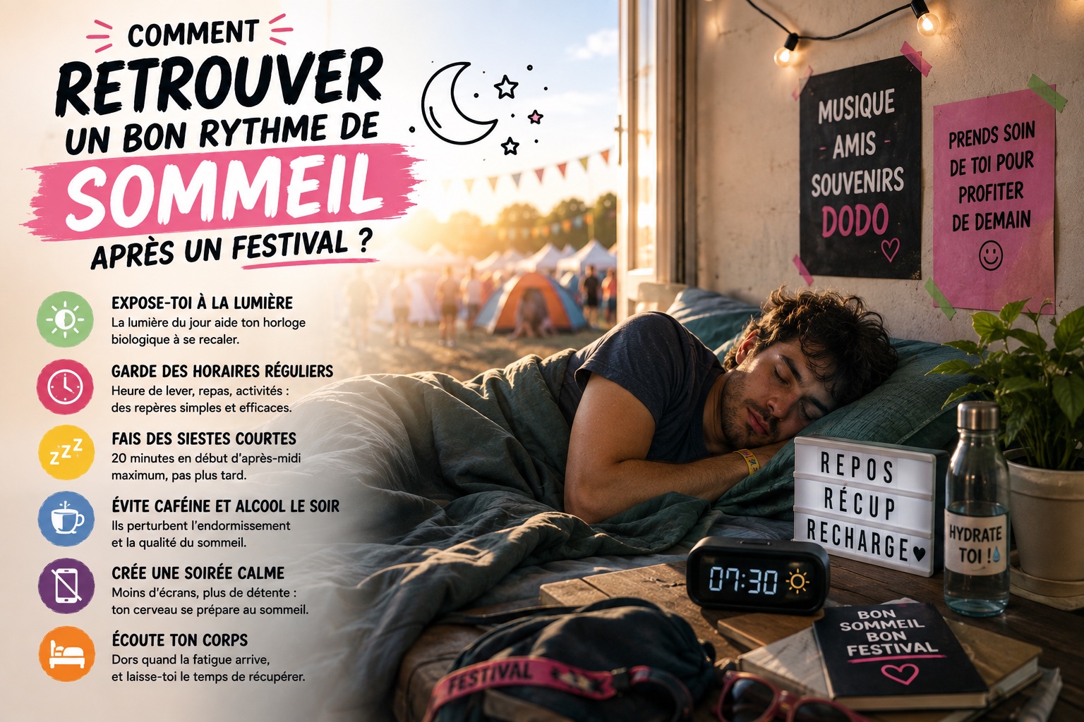 retrouver un bon rythme après un festival