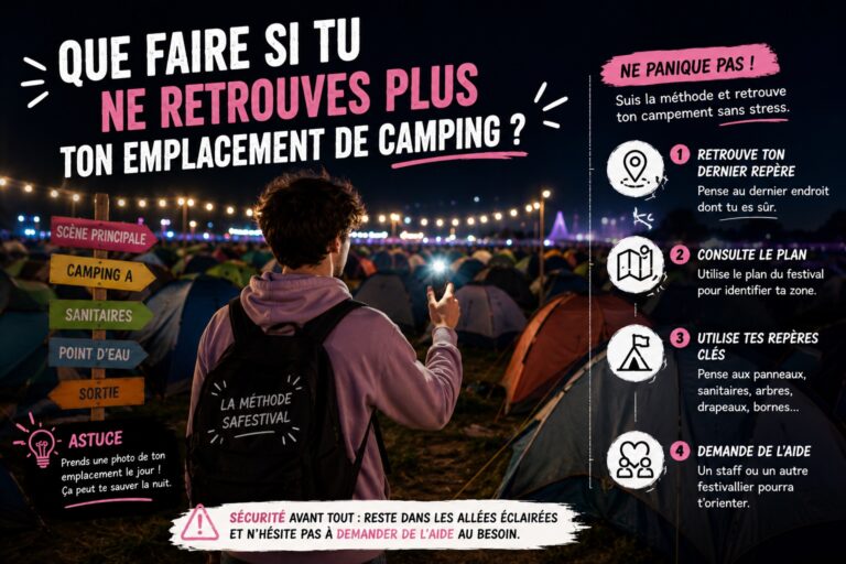 comment retrouver son emplacement de camping en festival