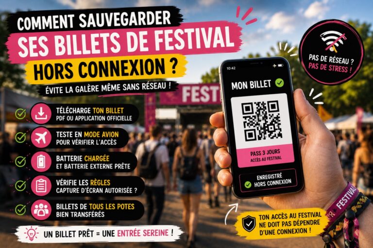comment accéder à mon billet de festival sans internet