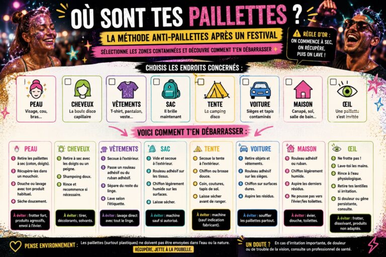 comment enlever les paillettes après le festival